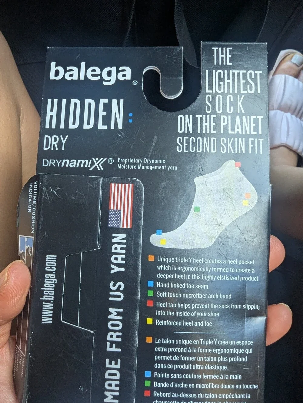 Balega Hidden Dry no-show running socks in white